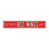 Red Detroit Red Wings 6" x 36" Steel Street Sign