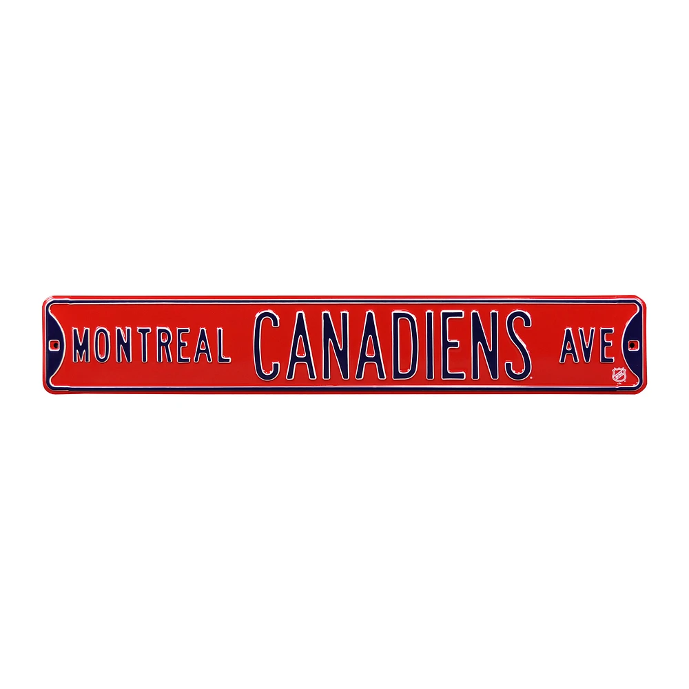 Red Montreal Canadiens 6" x 36" Steel Street Sign