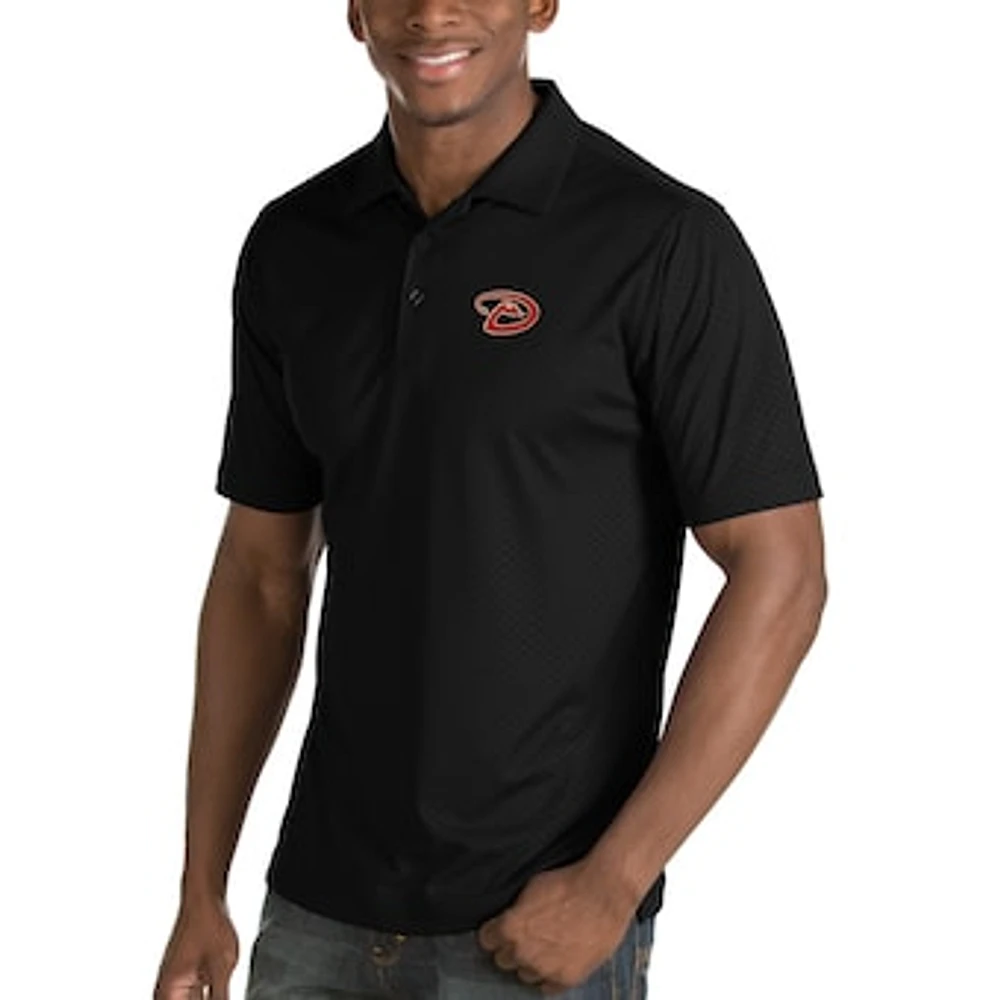 Men's Antigua Black Arizona Diamondbacks Inspire Desert Dry Polo