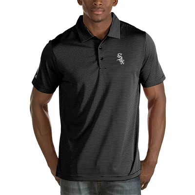 Men's Antigua Black Chicago White Sox Quest Desert Dry Polo