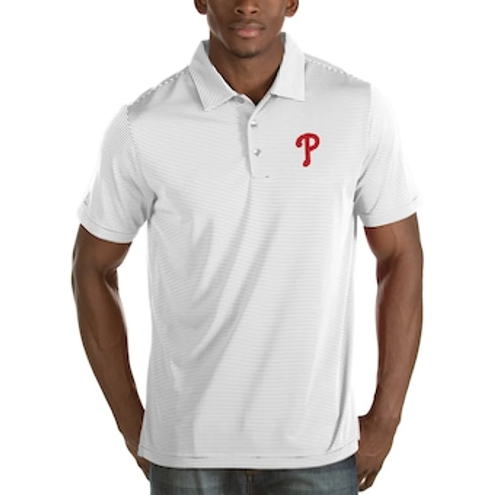 Men's Antigua White Philadelphia Phillies Quest Desert Dry Polo