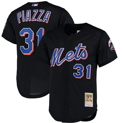 Men's Mitchell & Ness Mike Piazza New York Mets Cooperstown Collection Mesh Batting Practice Button-Up Jersey