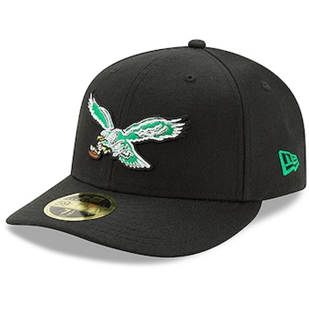 Men's New Era Black Philadelphia Eagles Omaha Low Profile 59FIFTY Hat - Classic