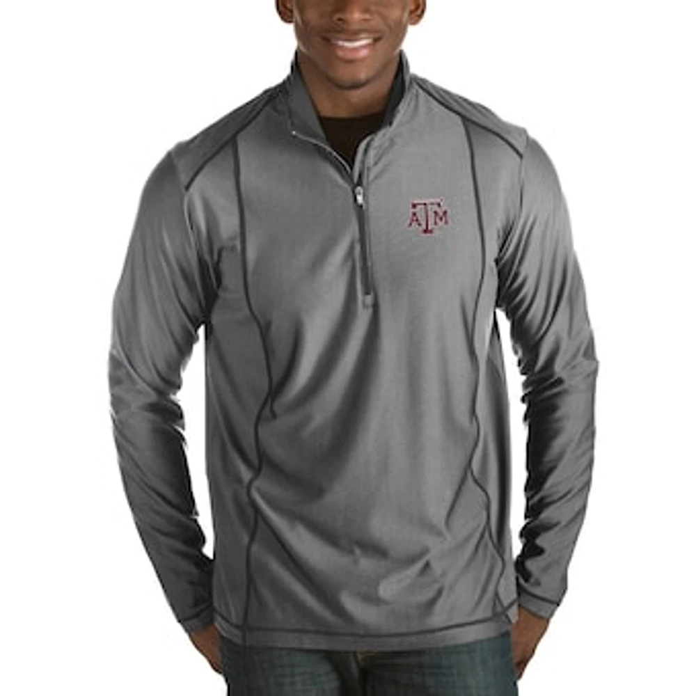 Men's Antigua Charcoal Texas A&M Aggies Tempo 1/2-Zip Desert Dry Pullover Jacket