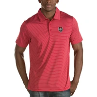 Men's Antigua Red New Mexico Lobos Quest Stripe Jersey Polo