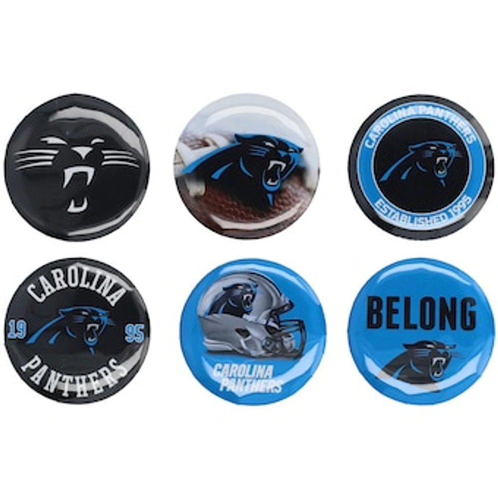 WinCraft Carolina Panthers 2" Button 6-Pack