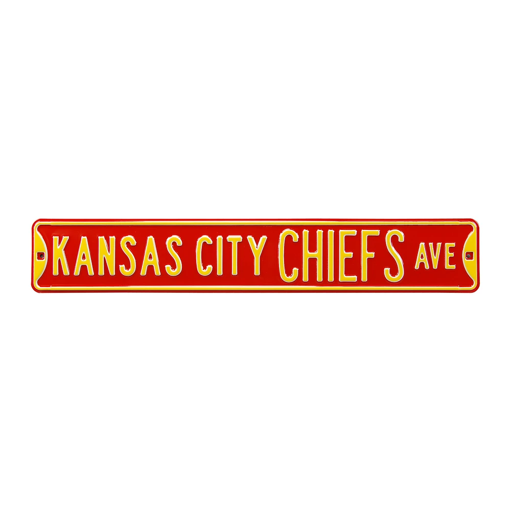 Red Kansas City Chiefs 6" x 36" Steel Street Sign