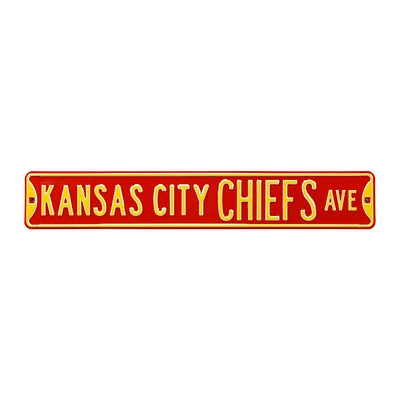 Red Kansas City Chiefs 6" x 36" Steel Street Sign