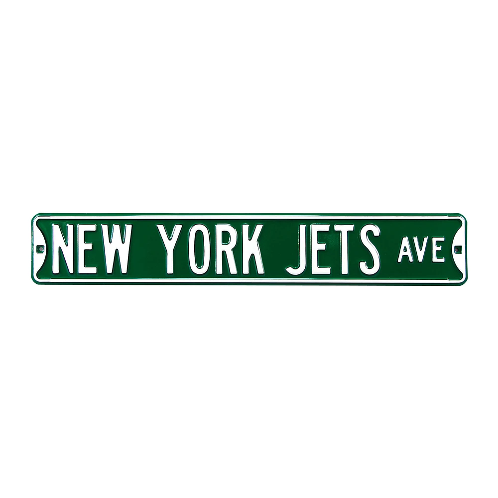 Green New York Jets 6" x 36" Steel Street Sign
