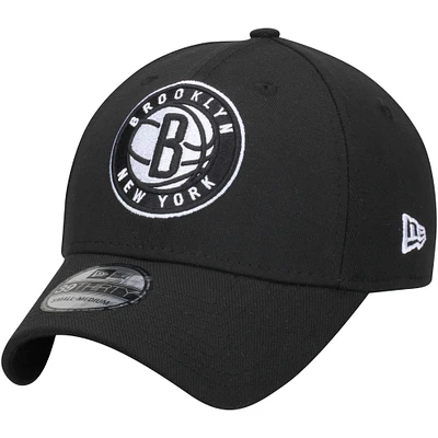 Men's New Era Black Brooklyn Nets Team Classic 39THIRTY Flex Hat