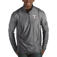 Men's Antigua Heathered Charcoal Texas Rangers Tempo Half-Zip Pullover Jacket