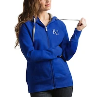 Women's Antigua Royal Kansas City Royals Victory Full-Zip Hoodie