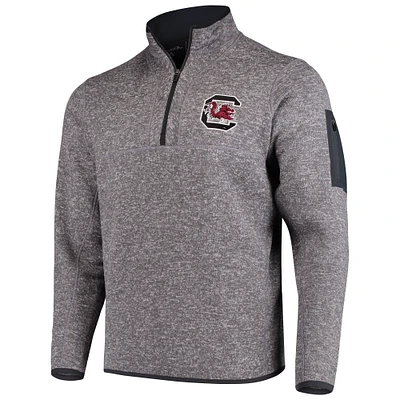 Men's Antigua Charcoal South Carolina Gamecocks Fortune Half-Zip Sweatshirt