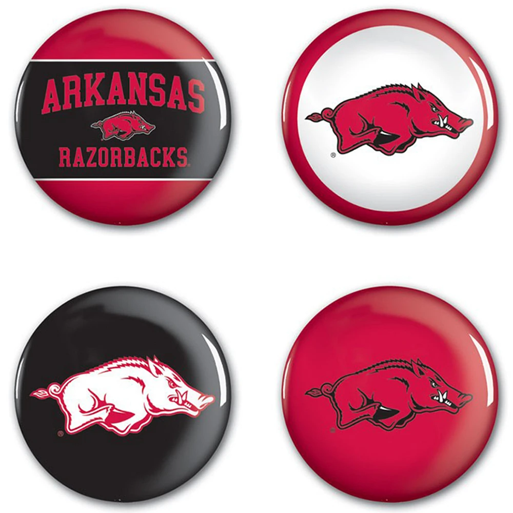 WinCraft Arkansas Razorbacks 4-Pack Buttons