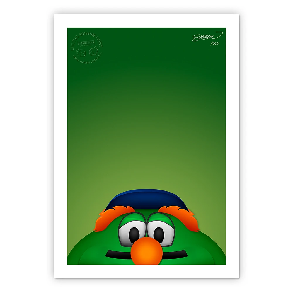 Boston Red Sox 14" x 20" Minimalist Wally The Green Monster Mascot Wall Art