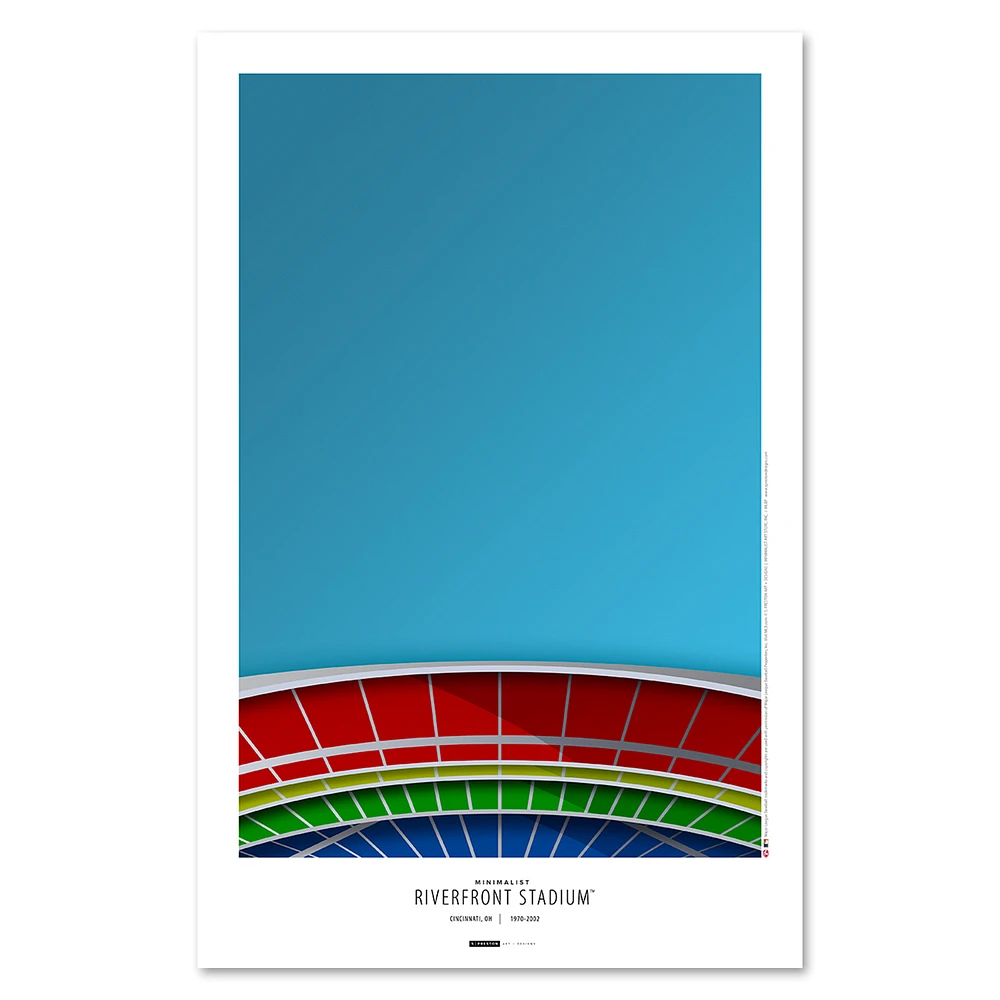 Cincinnati Reds 11" x 17" Minimalist Riverfront Stadium Wall Art
