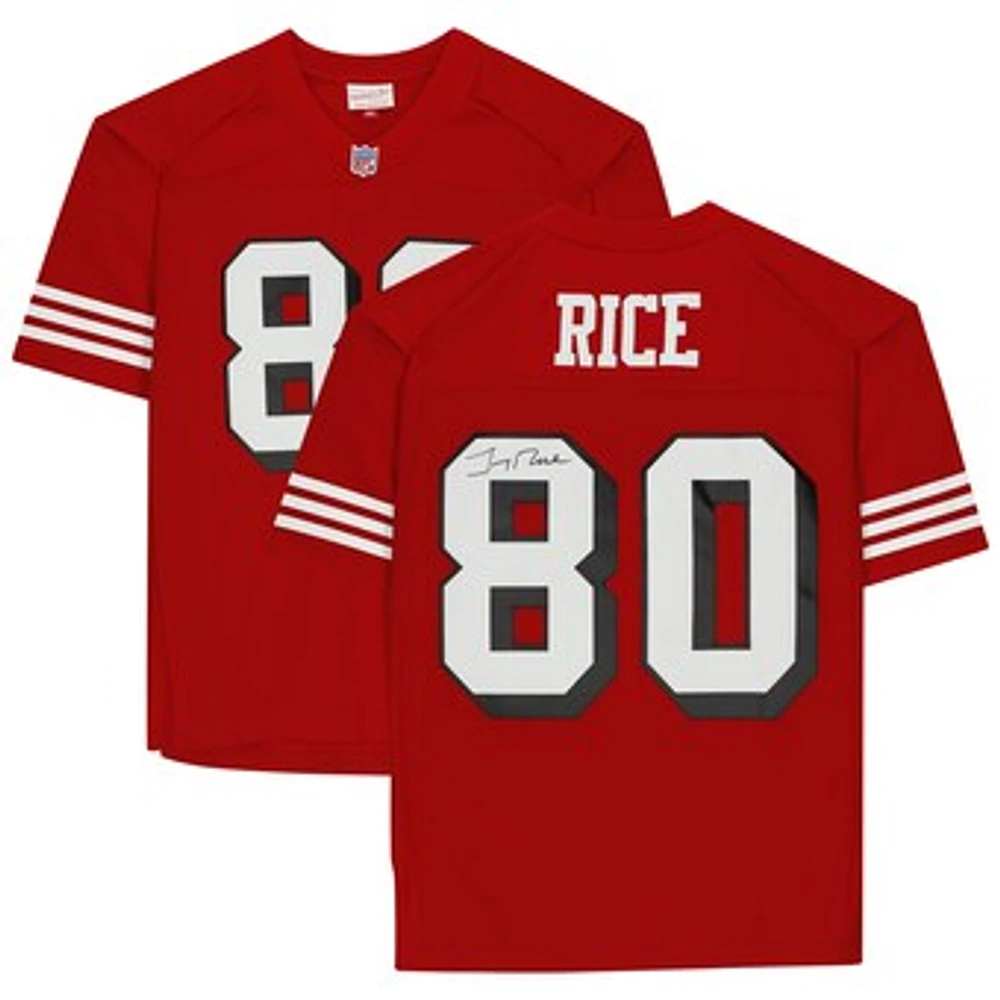 Jerry Rice San Francisco 49ers Autographed Mitchell and Ness Red Replica Jersey