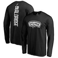 Men's Fanatics LaMarcus Aldridge Black San Antonio Spurs Backer Name & Number Long Sleeve T-Shirt