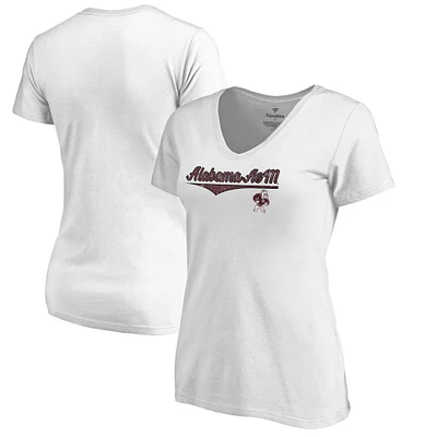 Women's White Alabama A&M Bulldogs American Classic V-Neck T-Shirt