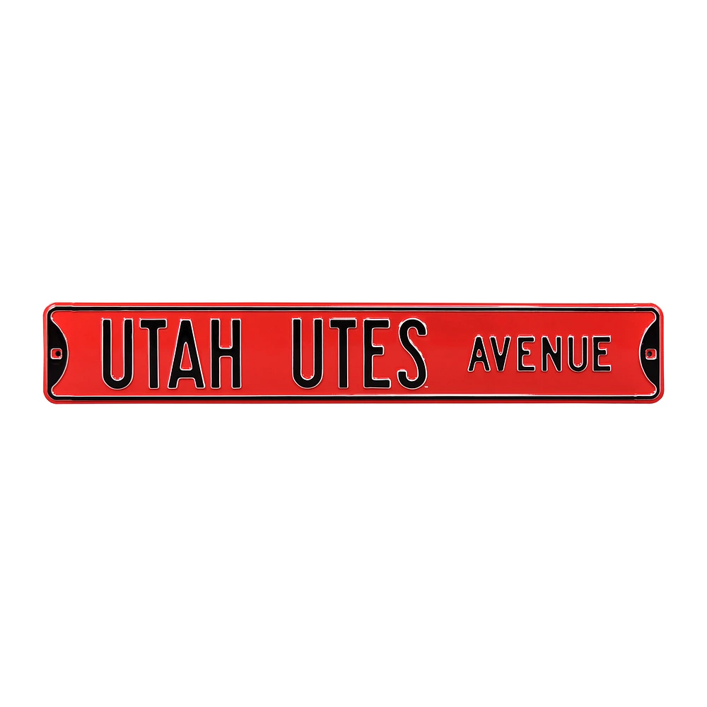 Red Utah Utes 6" x 36" College Ave Street Sign