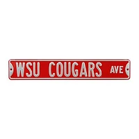 Red Washington State Cougars 6" x 36" College Ave Street Sign
