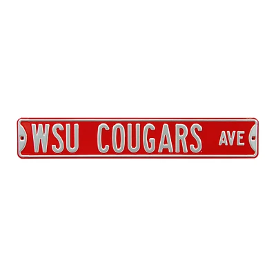 Red Washington State Cougars 6" x 36" College Ave Street Sign