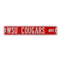 Red Washington State Cougars 6" x 36" College Ave Street Sign