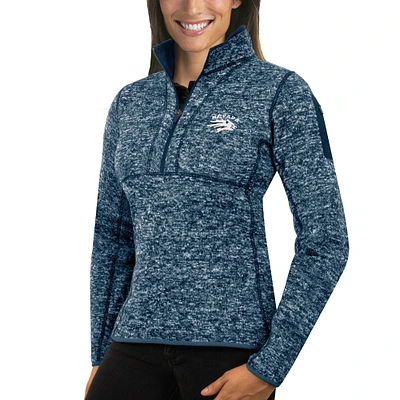 Women's Antigua Navy Nevada Wolf Pack Fortune 1/2-Zip Pullover Sweater