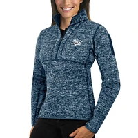 Women's Antigua Navy Nevada Wolf Pack Fortune 1/2-Zip Pullover Sweater