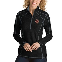 Women's Antigua Black Boston College Eagles Tempo 1/4-Zip Desert Dry Pullover Jacket