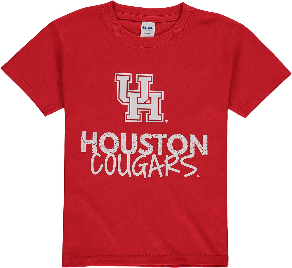 Youth Red Houston Cougars Logo T-Shirt