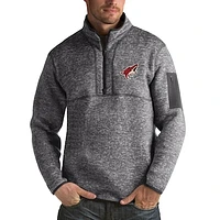 Men's Antigua Charcoal Arizona Coyotes Fortune 1/2-Zip Pullover Jacket