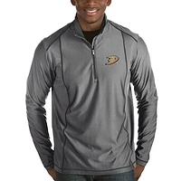 Men's Antigua Charcoal Anaheim Ducks Tempo Desert Dry 1/2-Zip Pullover Jacket