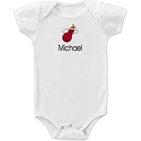 Infant White Miami Heat Personalized Bodysuit
