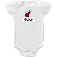 Infant White Miami Heat Personalized Bodysuit