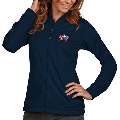 Women's Antigua Navy Columbus Blue Jackets Golf Full Zip Jacket