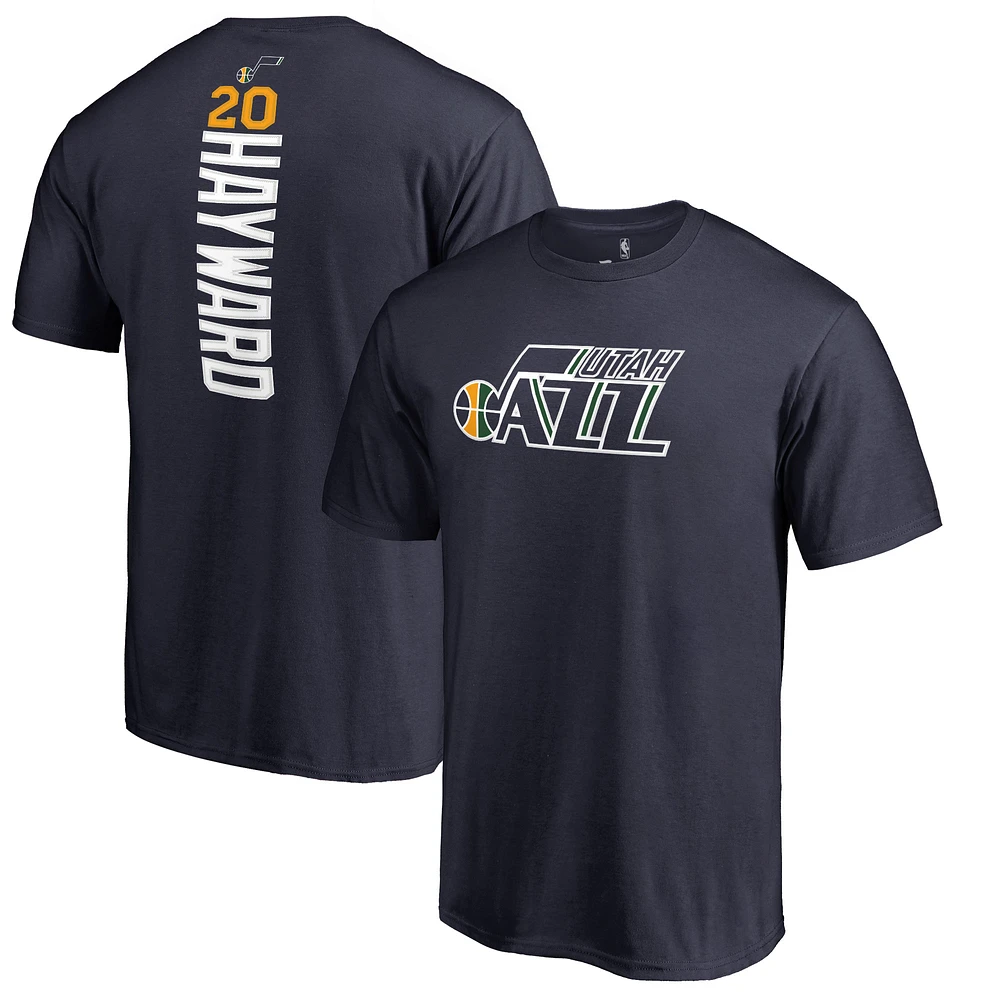 Men's Gordon Hayward Navy Utah Jazz Backer Name & Number T-Shirt