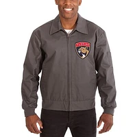 Men's JH Design Charcoal Florida Panthers Cotton Twill Workwear Jacket
