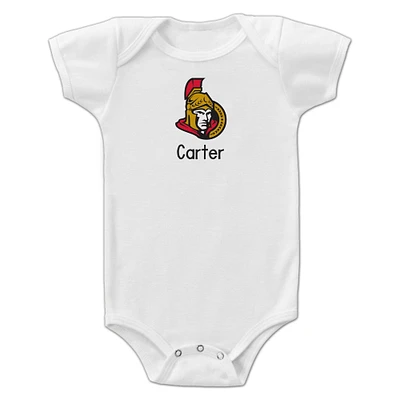 Infant White Ottawa Senators Personalized Bodysuit