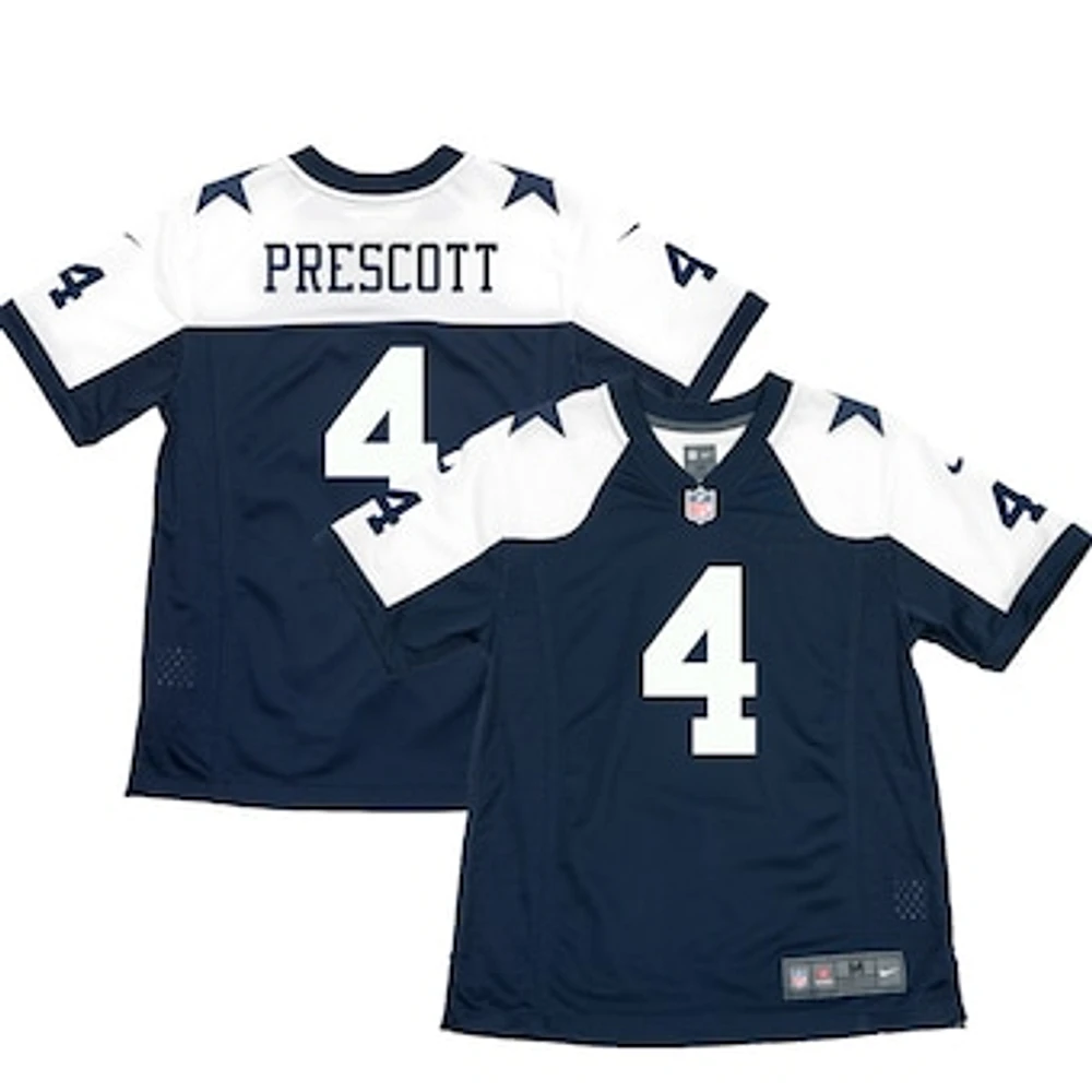 Youth Nike Dak Prescott Navy Dallas Cowboys Throwback Game Jersey