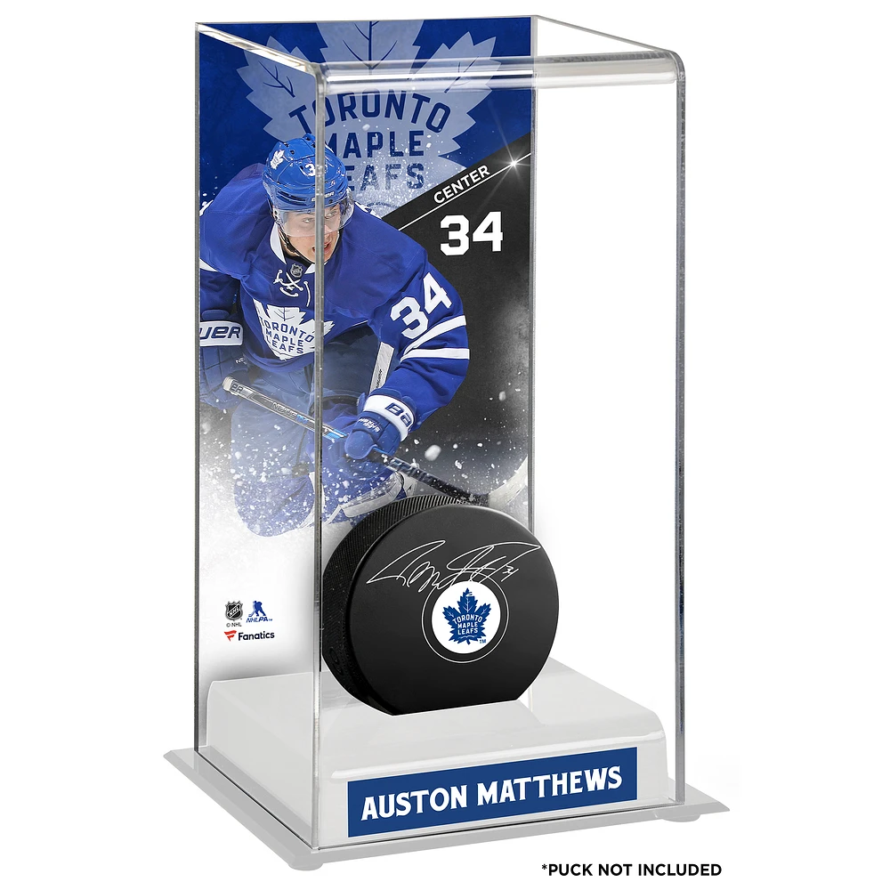 Auston Matthews Toronto Maple Leafs Deluxe Tall Hockey Puck Case