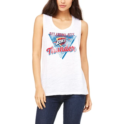 Women's Let Loose by RNL White Oklahoma City Thunder Eighty Something Muscle Tank Top