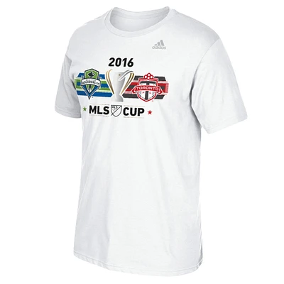 Men's adidas White Seattle Sounders FC vs. Toronto FC 2016 MLS Cup Dueling T-Shirt