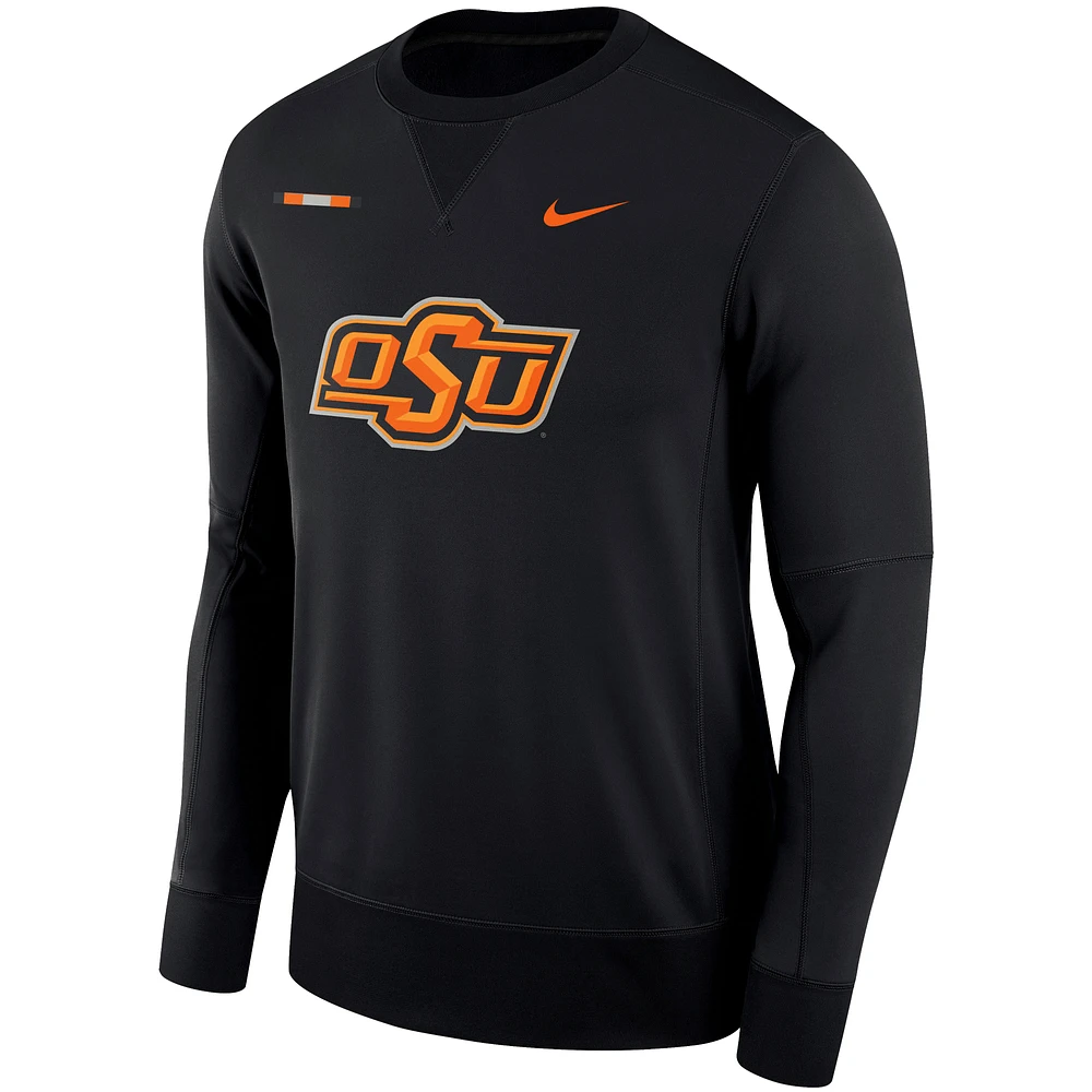 Men's Nike Black Oklahoma State Cowboys 2017 Sideline Performance Crew Sweatshirt