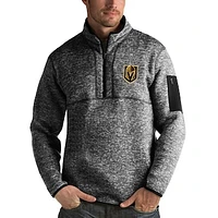 Men's Antigua Charcoal Vegas Golden Knights Fortune Half-Zip Pullover Jacket