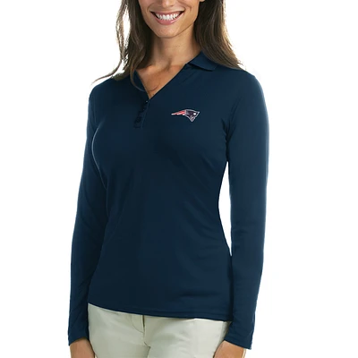 Women's Antigua Navy New England Patriots Exceed Long Sleeve Polo