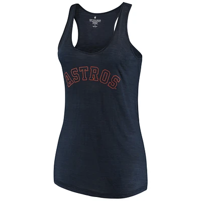 Women's Soft as a Grape Navy Houston Astros Plus Size Swing for the Fences Racerback Tank Top