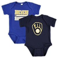 Newborn & Infant Soft as a Grape Navy/Royal Milwaukee Brewers 2-Piece Body Suit