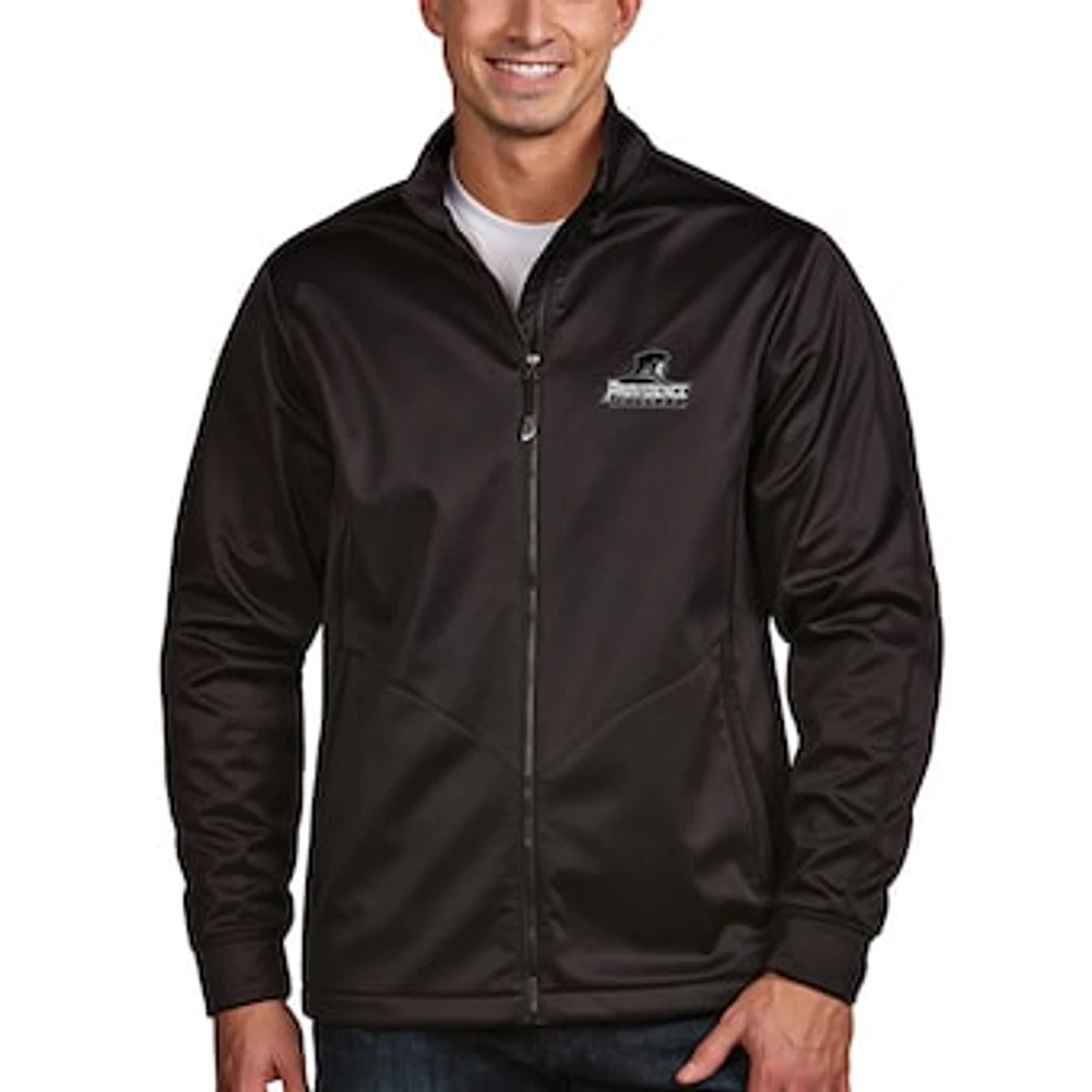 Men's Antigua Black Providence Friars Golf Full Zip Jacket