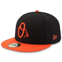 Men's New Era Black/Orange Baltimore Orioles Alternate Authentic Collection On Field 59FIFTY Performance Fitted Hat